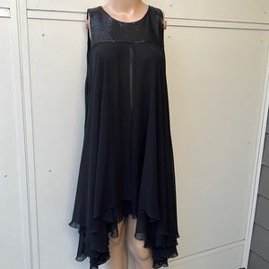 A-Line Scoop Neck Asymmetrical Chiffon Cocktail Dress US medium